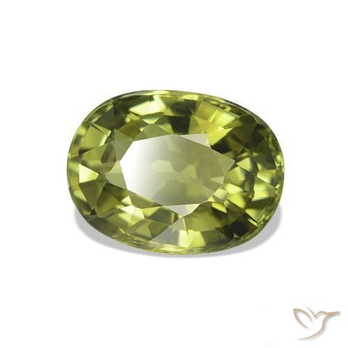 Turmalina verde quente Natural 1.54ct, oval, VVS