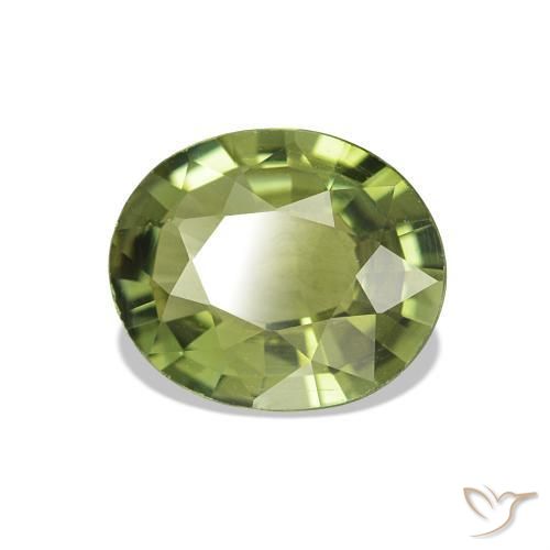 Turmalina verde quente Natural 1.51ct, oval, VVS-VS