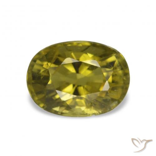 1.54ct Verde amarelado Turmalina, oval, VS