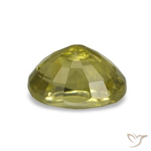 Turmalina Verde amarelado Natural 1.54ct, Corte Oval, VS