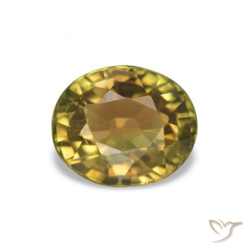 Turmalina Amarelo Terroso Natural 1.36ct, Corte Oval, VS