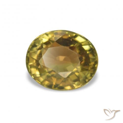 Turmalina Amarelo Terroso Natural 1.36ct, Corte Oval, VS