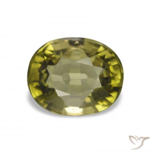 Turmalina verde quente Natural 1.66ct, Corte Oval, VS