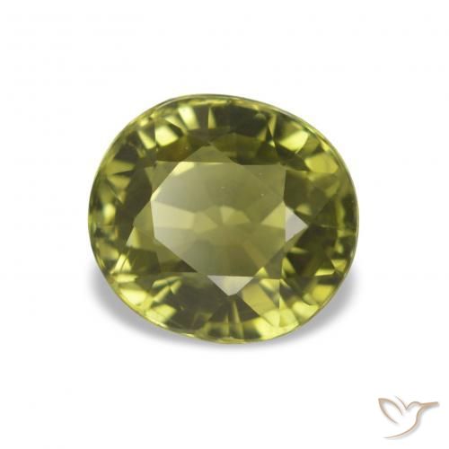 Turmalina verde quente Natural 1.69ct, Corte Oval, VS