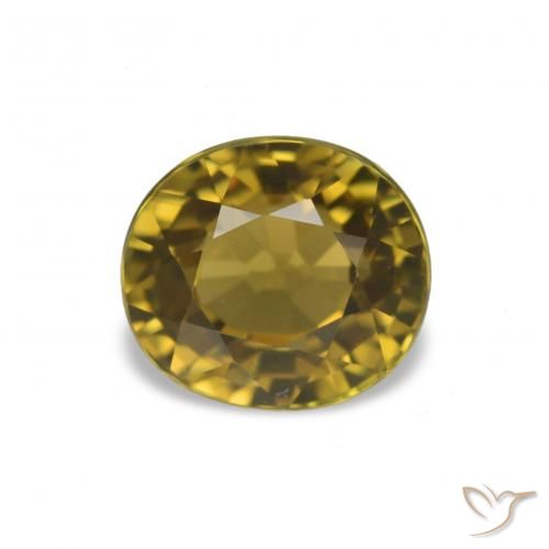 Turmalina ouro escuro Natural 1.44ct, Corte Oval, VS