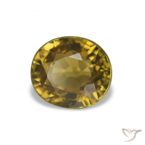 Turmalina ouro escuro Natural 1.44ct, Corte Oval, VS