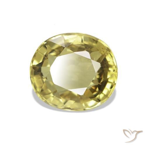 Turmalina Luz Dourada Natural 1.60ct, Corte Oval, VS