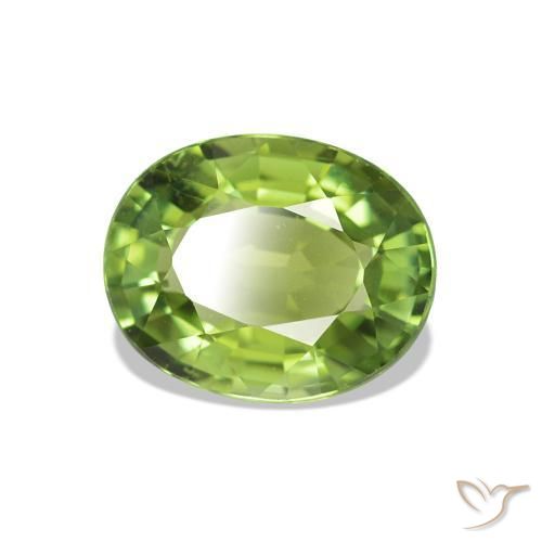 Turmalina Verde médio Natural 1.47ct, Corte Oval, VS