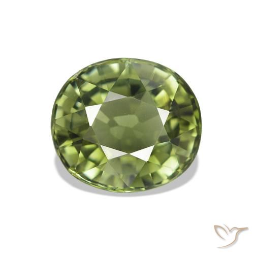 Turmalina Verde médio Natural 1.59ct, Corte Oval, VVS