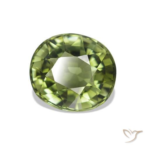 Turmalina Verde médio Natural 1.59ct, Corte Oval, VVS