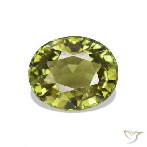 Turmalina Verde amarelado Natural 1.52ct, Corte Oval, VVS