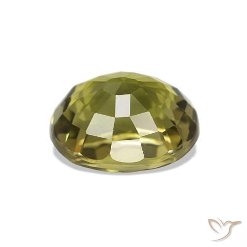 Turmalina Verde amarelado Natural 1.52ct, Corte Oval, VVS