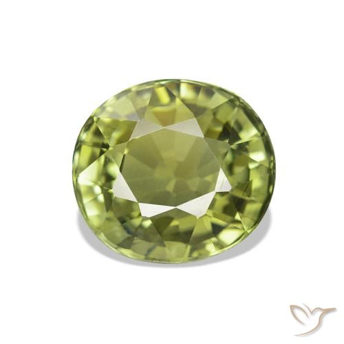 Turmalina Verde oliva Natural 1.41ct, Corte Oval, VVS