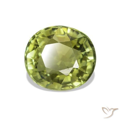 Turmalina Verde oliva Natural 1.41ct, Corte Oval, VVS