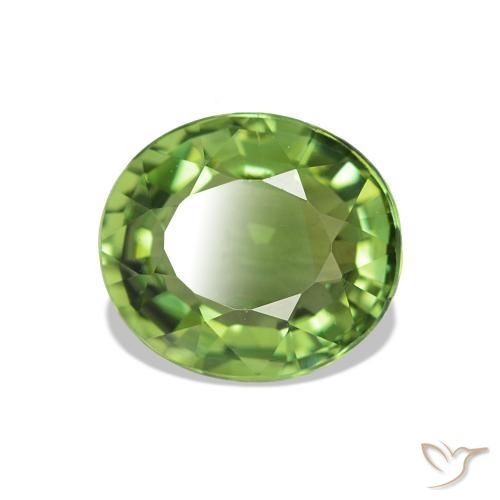 Turmalina Verde médio Natural 1.42ct, Corte Oval, VVS
