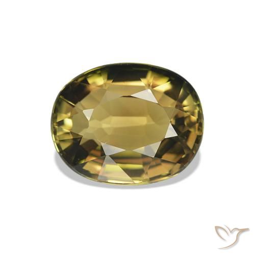 Turmalina Marrom dourado Natural 1.58ct, Corte Oval, VVS