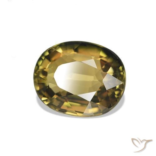 Turmalina Marrom dourado Natural 1.58ct, Corte Oval, VVS