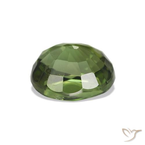 Turmalina Verde amarelado Natural 1.41ct, oval, VVS