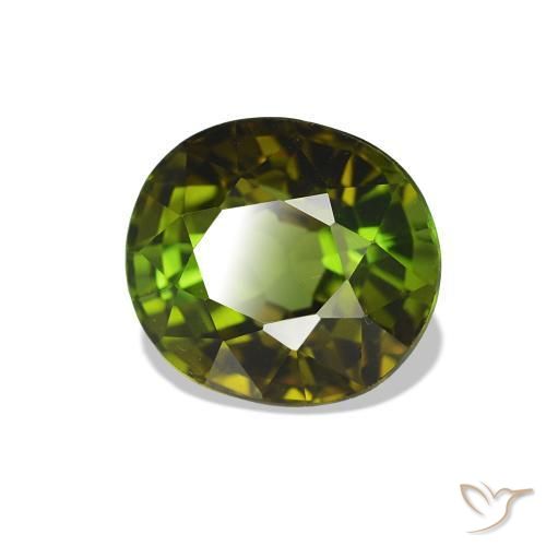 Turmalina verde escuro Natural 1.66ct, oval, VS