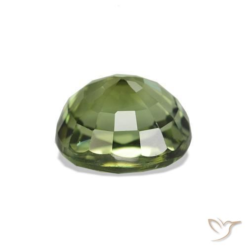 Turmalina Verde Terroso Natural 1.44ct, Almofada cortada, VS