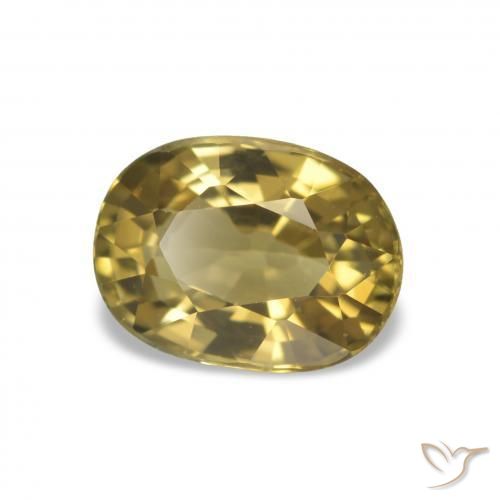 Turmalina Luz Dourada Natural 1.60ct, Corte Oval, VVS-VS