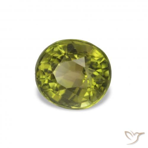 Turmalina Verde Terroso Quente Natural 1.43ct, Corte Oval, VS
