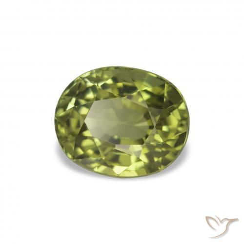 Turmalina Verde oliva Natural 1.47ct, Corte Oval, VS