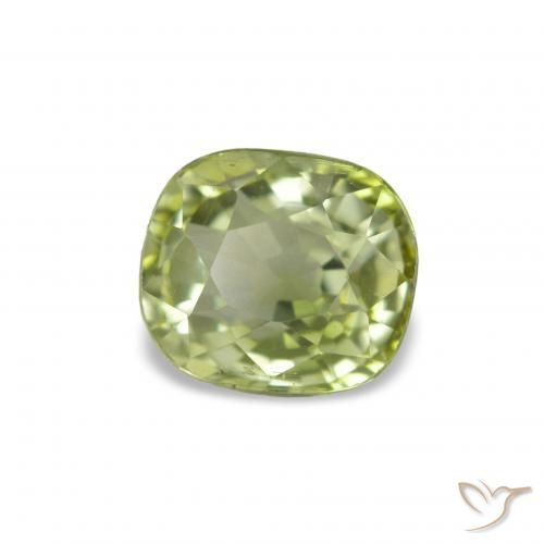 Turmalina Verde médio Natural 1.47ct, Almofada cortada, VVS-VS