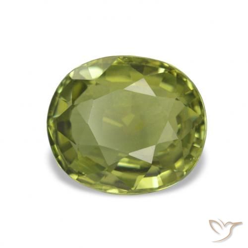 Turmalina Verde oliva Natural 1.81ct, Corte Oval, VVS-VS