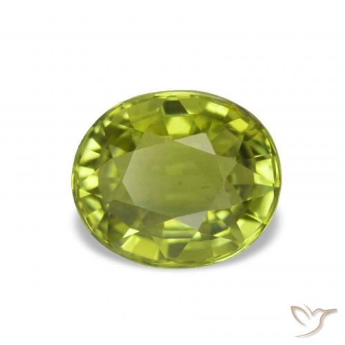 Turmalina Verde oliva Natural 1.62ct, Corte Oval, VVS-VS