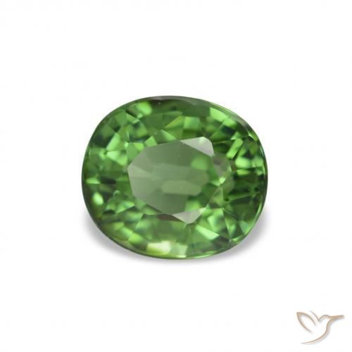 Turmalina verde escuro Natural 1.40ct, Corte Oval, VVS-VS