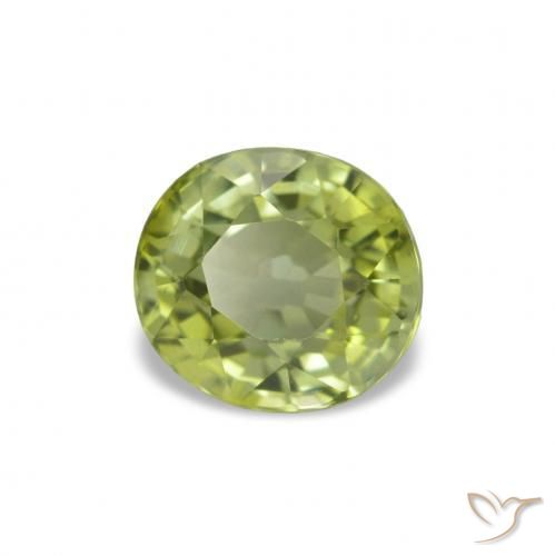 Turmalina Verde oliva Natural 1.34ct, Corte Oval, VVS-VS