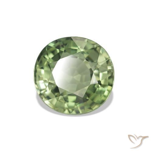 Turmalina verde quente Natural 1.27ct, Corte Redondo, VVS
