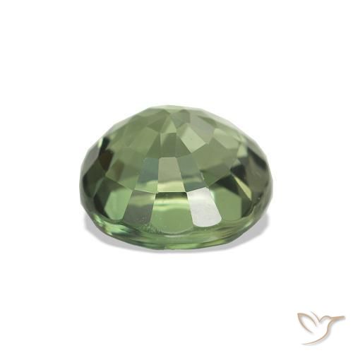 Turmalina verde quente Natural 1.27ct, Corte Redondo, VVS