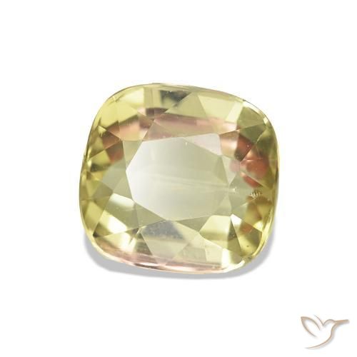Turmalina Amarelo acastanhado Natural 1.78ct, Almofada cortada, VS-SI