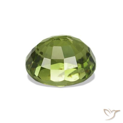 Turmalina verde quente Natural 1.73ct, Corte Oval, VS-SI