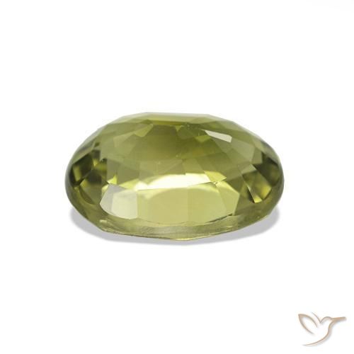 Turmalina Verde amarelado Natural 1.74ct, Corte Oval, VVS