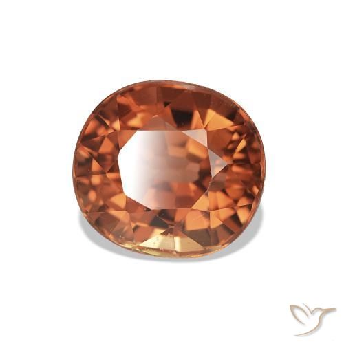 Turmalina fogo laranja Natural 1.60ct, Corte Oval, VVS-VS