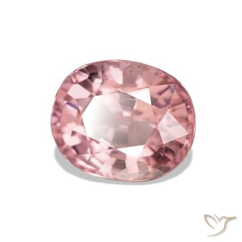 Turmalina Rosa choque claro Natural 1.66ct, Corte Oval, VVS-VS