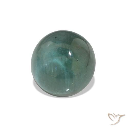 Turmalina Azul-esverdeado Natural 1.54ct, Corte Redondo, Transparente