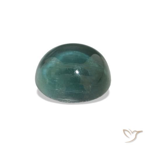 Turmalina Azul-esverdeado Natural 1.54ct, Corte Redondo, Transparente