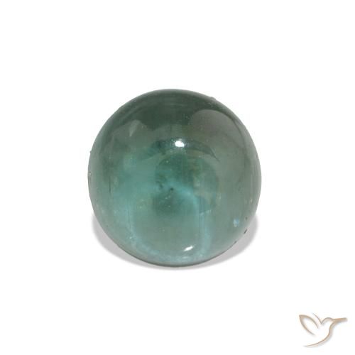 Turmalina Médio Verde Azul Natural 1.17ct, Corte Redondo, Transparente