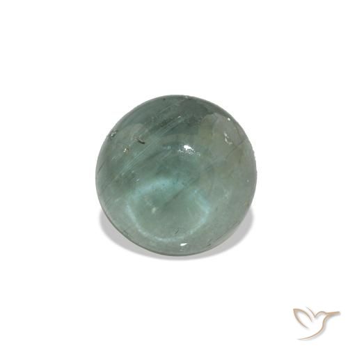 Turmalina Verde acinzentado profundo Natural 0.81ct, Corte Redondo, Transparente