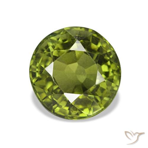 Turmalina verde natural 1,55ct, corte redondo, VVS-VS
