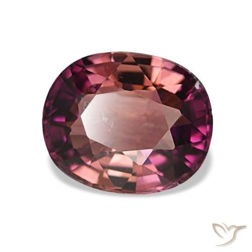 Turmalina roxo natural 1,87ct, corte oval, SI