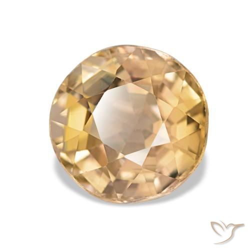 Turmalina dourado natural 2,03ct, corte redondo, VS