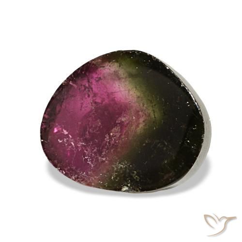 Turmalina multicolorido natural 2,33ct, trillion, transparente