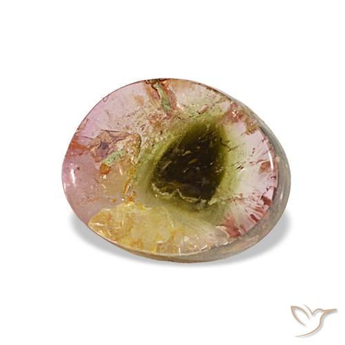 Turmalina multicolorido natural 1,80ct, forma extravagante, transparente