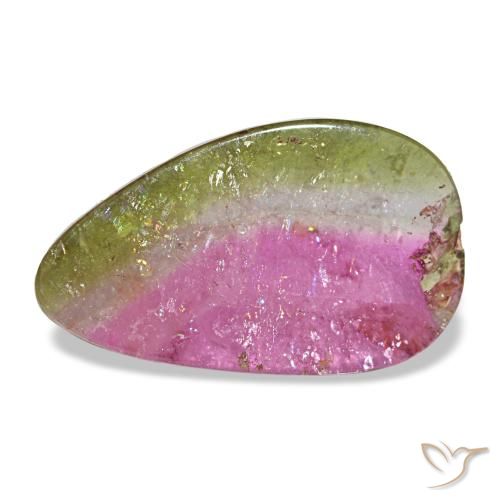 Turmalina multicolorido natural 1,72ct, forma extravagante, transparente