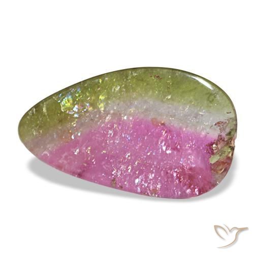 Turmalina multicolorido natural 1,72ct, forma extravagante, transparente